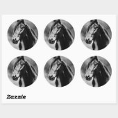 Sticker Rond Chevaux Apache (Feuille)