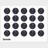 Sticker Rond Chevaux Blacklight (Feuille)