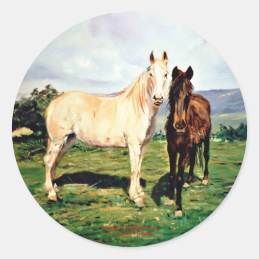 Sticker Rond Chevaux/Cabalos/Horses (Devant)