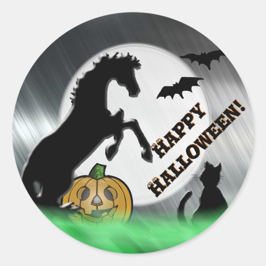 Sticker Rond Chevaux de coeur V Halloween (Devant)