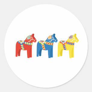Sticker Rond Chevaux de Dala