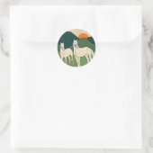 Sticker Rond Chevaux des Highlands (Sac)