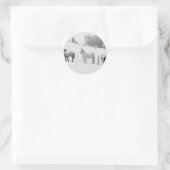 Sticker Rond Chevaux En Hiver (Sac)