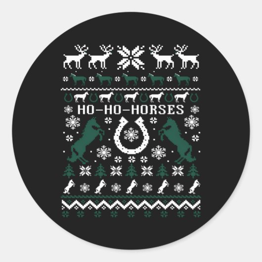 Sticker Rond Chevaux équestres vilain Tacky (Devant)