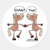 Sticker Rond Chevaux Giddy Up (Devant)