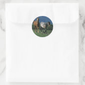 Sticker Rond Chevaux Mustang Sauvages (Sac)