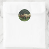 Sticker Rond Chevaux Mustang Sauvages 4 (Sac)