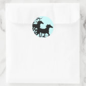 Sticker Rond Chevaux sauvages noirs (Sac)
