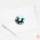 Sticker Rond Chevaux sauvages noirs (Enveloppe)