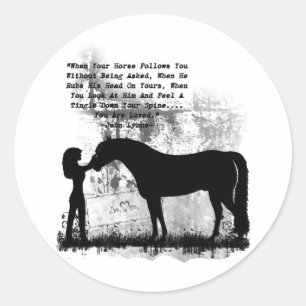 Sticker Rond Chevaux - Vous êtes aimés