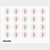 Sticker Rond Cheveux blonds, Blue Eyes Princesse Anniversaire (Feuille)
