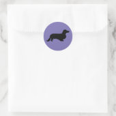 Sticker Rond Cheveux longs Dachshund - Silhouette 1 (Sac)