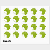 Sticker Rond Cheveux noirs naturels Afro (Feuille)
