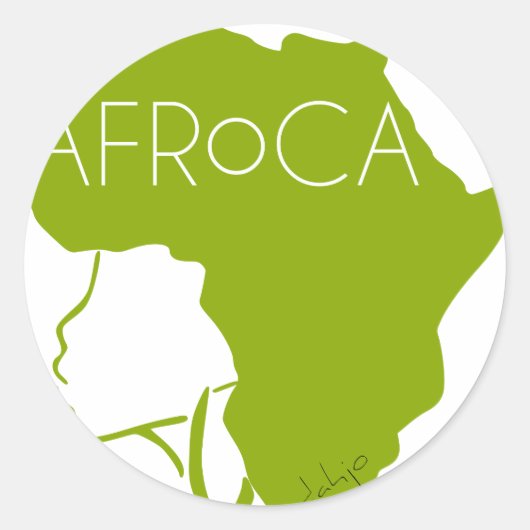 Sticker Rond Cheveux noirs naturels Afro (Devant)