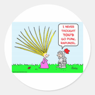 Sticker Rond cheveux punk rapunzel