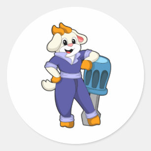 Sticker Rond Chèvre comme mécanique avec tournevis