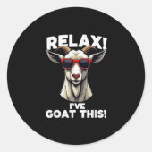 Sticker Rond Chèvre Conception Pour Hommes Femmes Chèvre Thème (Devant)