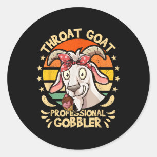 Sticker Rond Chèvre de gorge Rétro Humour Adulte Inapproprié Dr