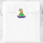 Sticker Rond Chèvre Drôle Faire Lotus Position Yoga (Sac)