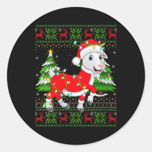 Sticker Rond Chèvre femme Chèvre Xmas Sweat Style Vilain Père N