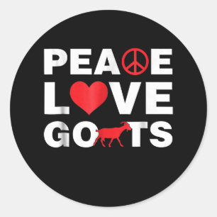 Sticker Rond Chèvre - La Paix Les Chèvres Hippie