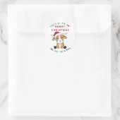 Sticker Rond Chèvre Noël Chèvres Animaux d'hiver Classique rond (Sac)