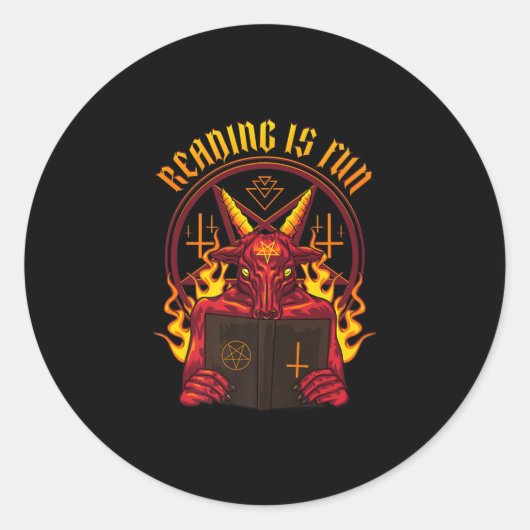 Sticker Rond Chèvre Satanic Pagan Premium (Devant)