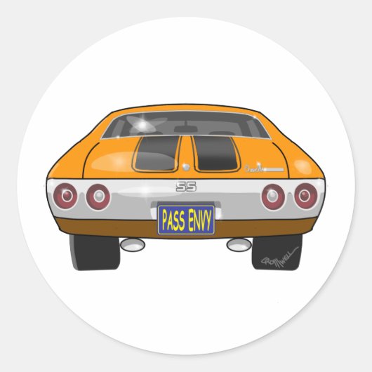 Sticker Rond Chevrolet Chevelle 1972 (Devant)