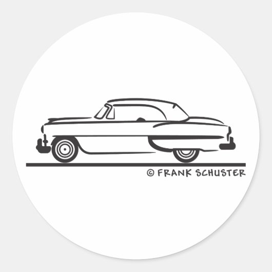 Sticker Rond Chevrolet Convertible Bel Air 1953 (Devant)