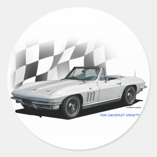 Sticker Rond Chevrolet Corvette 1965 (Devant)