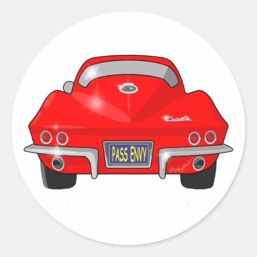 Sticker Rond Chevrolet Corvette Stingray 1964 (Devant)