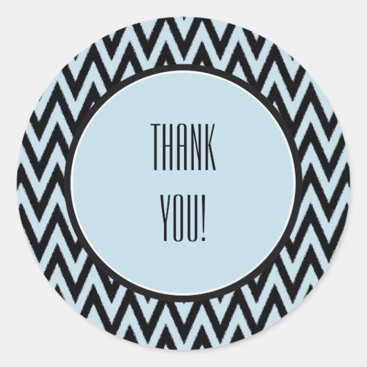 Sticker Rond Chevron bleu noir (Devant)
