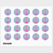 Sticker Rond chevron bleu parties scintillant rose (Feuille)