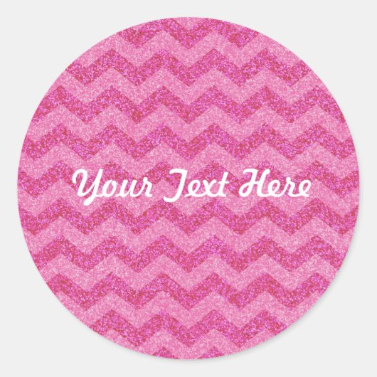 Sticker Rond chevron de parties scintillant rose (Devant)