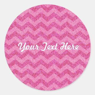 Sticker Rond chevron de parties scintillant rose