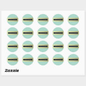 Sticker Rond CHEVRON MODERNE MOTIF or tendance simple menthe (Feuille)