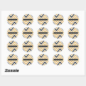 Sticker Rond CHEVRON MODERNE MOTIF parties scintillant or tenda (Feuille)