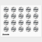 Sticker Rond CHEVRON MODERNE MOTIF tendance parties scintillant (Feuille)