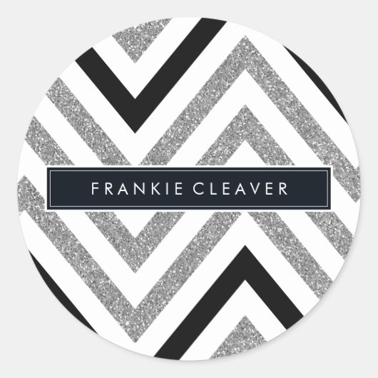 Sticker Rond CHEVRON MODERNE MOTIF tendance parties scintillant (Devant)