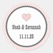 Sticker Rond Chevron rose ou Choisir la couleur (Devant)