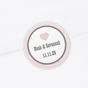 Sticker Rond Chevron rose ou Choisir la couleur