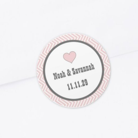 Sticker Rond Chevron rose ou Choisir la couleur