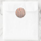 Sticker Rond Chevron Tiger chaud orange et noir (Sac)