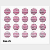 Sticker Rond Chevron Tiger rose chaud et noir (Feuille)
