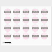 Sticker Rond Chevrons gris rose Graduation Nom personnalisé (Feuille)