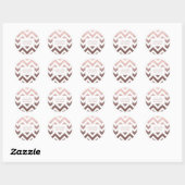 Sticker Rond Chevrons roses en or (Feuille)