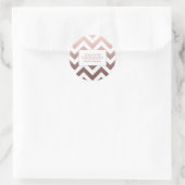 Sticker Rond Chevrons roses en or (Sac)