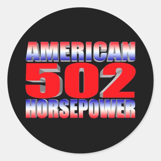 Sticker Rond Chevy 502 grand bloc Muscle Car (Devant)