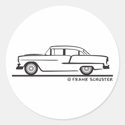 Sticker Rond Chevy Sedan 1955 (Devant)