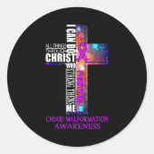 Sticker Rond Chiari Malformation Awareness Shirt - Christmas Gi (Devant)